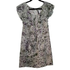 Kensie A-Line Ruffle Short Dress Colorful Lined XS Small